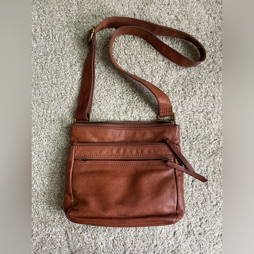 Fossil leather crossbody